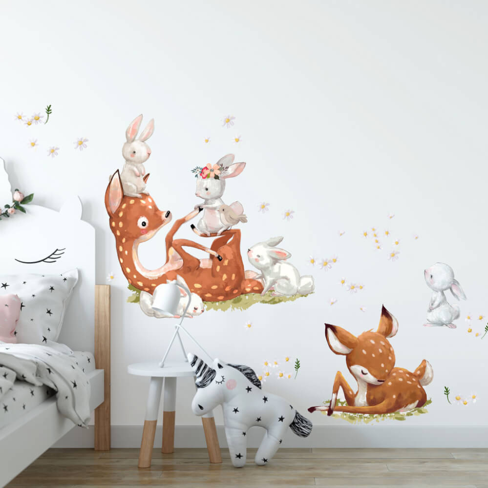 Стикери за деца – сърнички със зайчета
